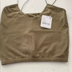 NWT FREE PEOPLE Olive Green Women's BRALETTE